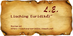Lisching Euridiké névjegykártya